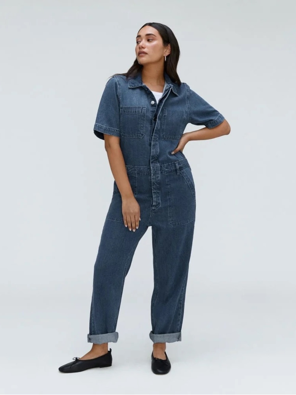 Everlane 💙 The Short Sleeve Denim Coveralls